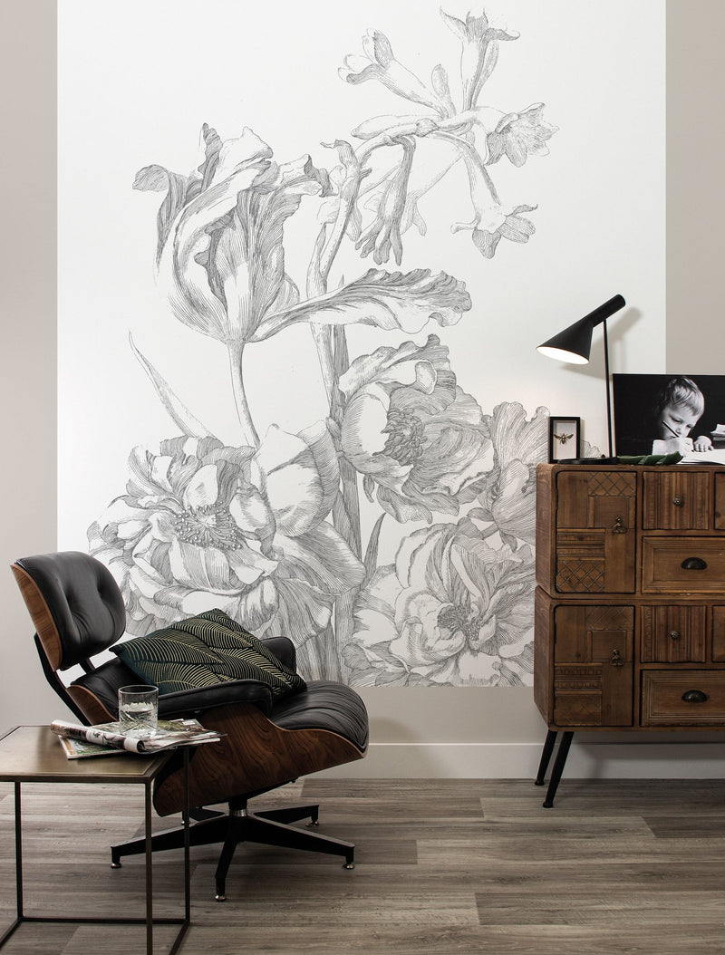 media image for Engraved Flowers 015 Wallpaper Panel XL by KEK Amsterdam 271