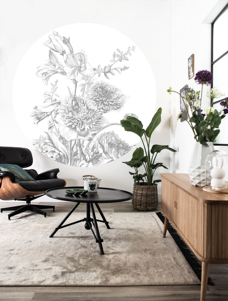 media image for Engraved Flowers 061 Wallpaper Circle by KEK Amsterdam 258