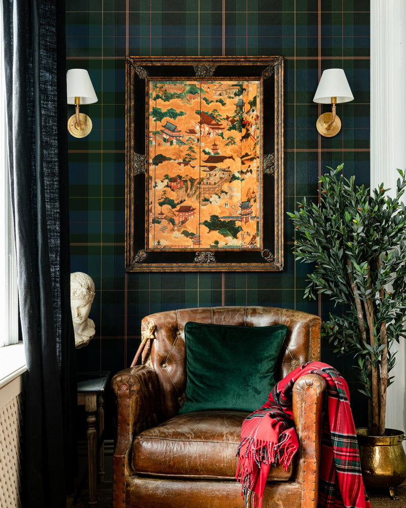media image for Equestrian Plaid Khaki Wallpaper from the Derby Collection by Mind the Gap 290