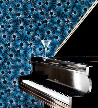 product image of Estella Wallpaper in Midnight Blue and Gilver by Nina Campbell for Osborne & Little 59