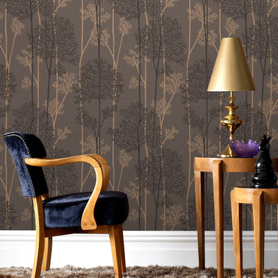 product image for Eternal Wallpaper in Chocolate and Bronze from the Innocence Collection by Graham & Brown 8