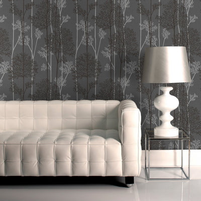 product image for Eternal Wallpaper in Chocolate and Silver from the Innocence Collection by Graham & Brown 30