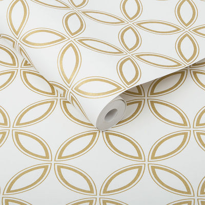 product image of sample eternity wallpaper in white and gold from the exclusives collection by graham brown 1 586