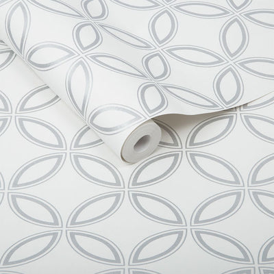product image of sample eternity wallpaper in white and silver from the exclusives collection by graham brown 1 525