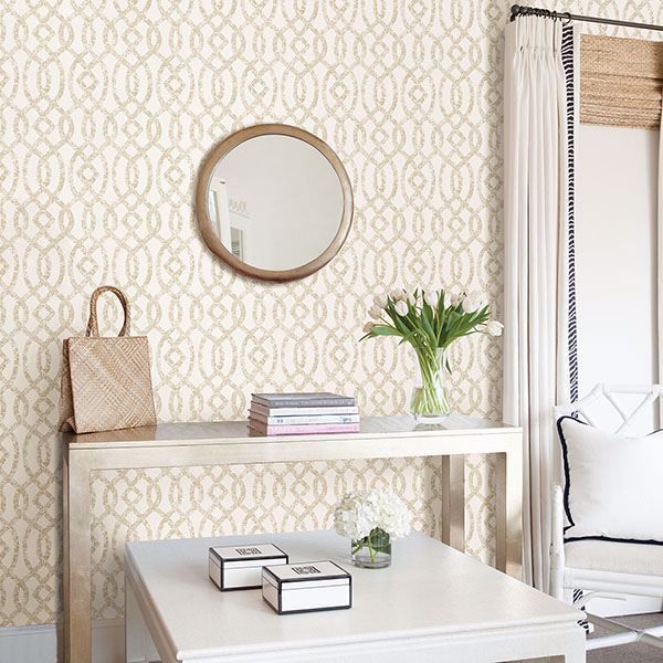 media image for Ethereal Trellis Wallpaper in Bronze from the Celadon Collection by Brewster Home Fashions 245