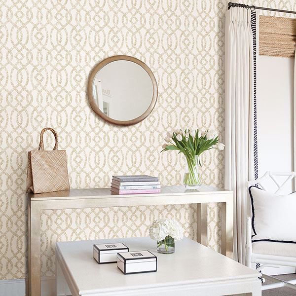 media image for Ethereal Trellis Wallpaper in Bronze from the Celadon Collection by Brewster Home Fashions 299