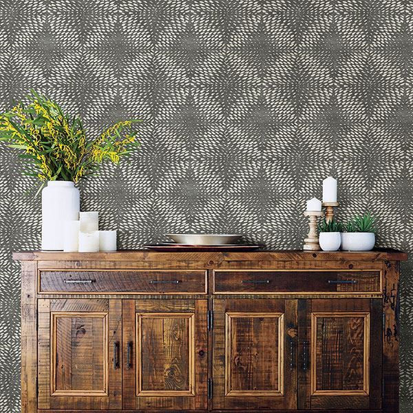 media image for Ethos Abstract Wallpaper in Pewter from the Celadon Collection by Brewster Home Fashions 288