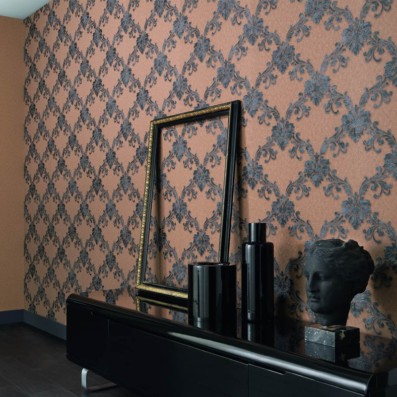 media image for Etienne Ornamental Trellis Wallpaper design by BD Wall 248