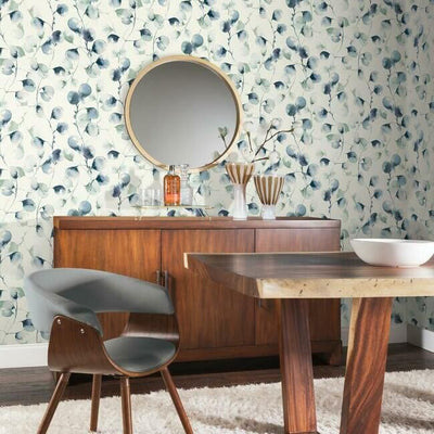 product image for Eucalyptus Trail Wallpaper in Blue by Antonina Vella for York Wallcoverings 30
