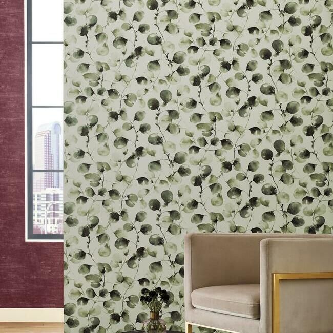 media image for Eucalyptus Trail Wallpaper in Green by Antonina Vella for York Wallcoverings 264