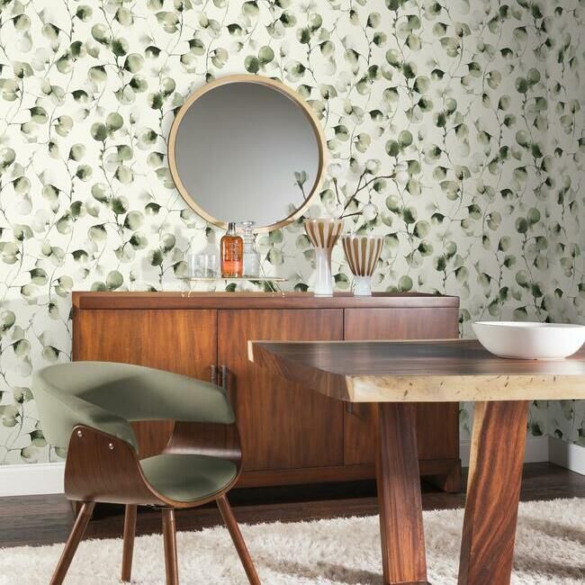 media image for Eucalyptus Trail Wallpaper in Green by Antonina Vella for York Wallcoverings 242