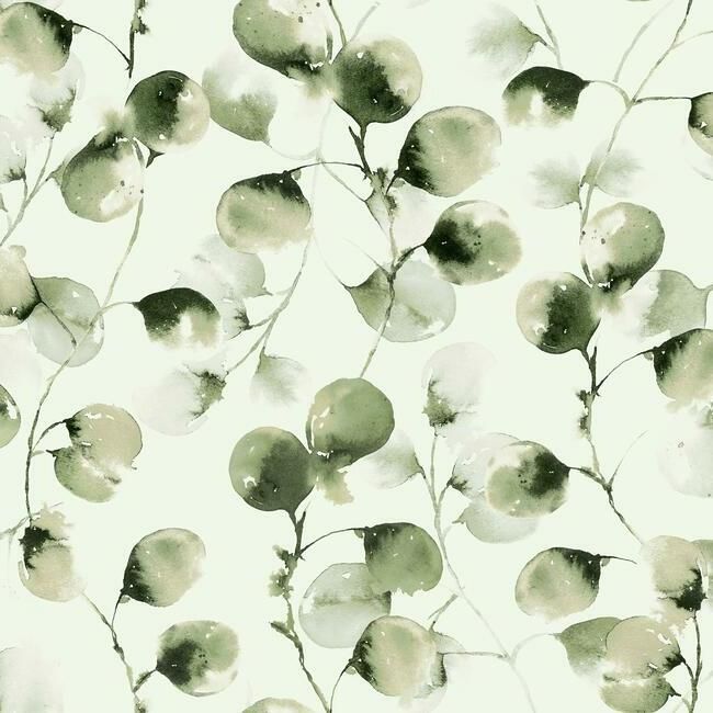 media image for Eucalyptus Trail Wallpaper in Green by Antonina Vella for York Wallcoverings 244