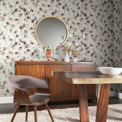 product image for Eucalyptus Trail Wallpaper in Mulberry by Antonina Vella for York Wallcoverings 24