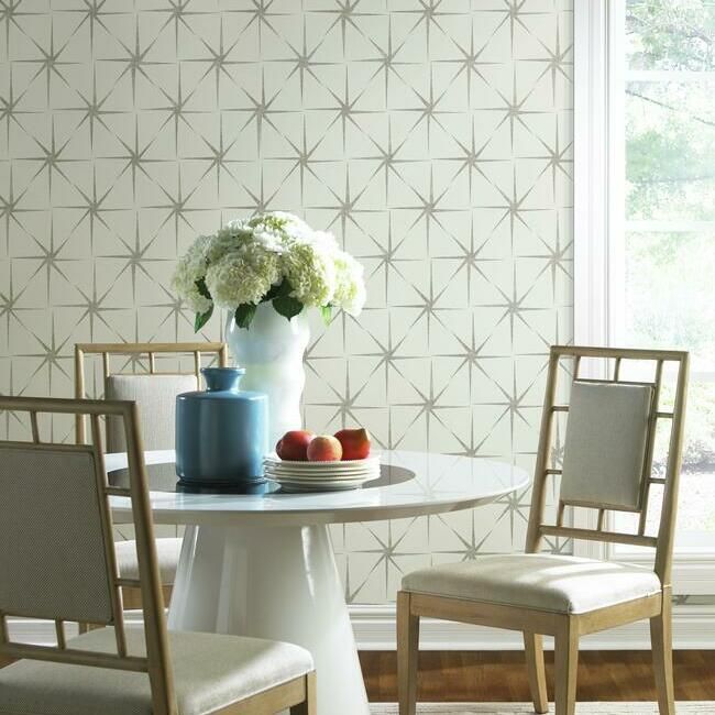 media image for Evening Star Wallpaper in Silver from the Grandmillennial Collection by York Wallcoverings 240