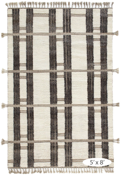 product image for everett ivory grey hand knotted wool rug by dash albert da1845 912 4 77