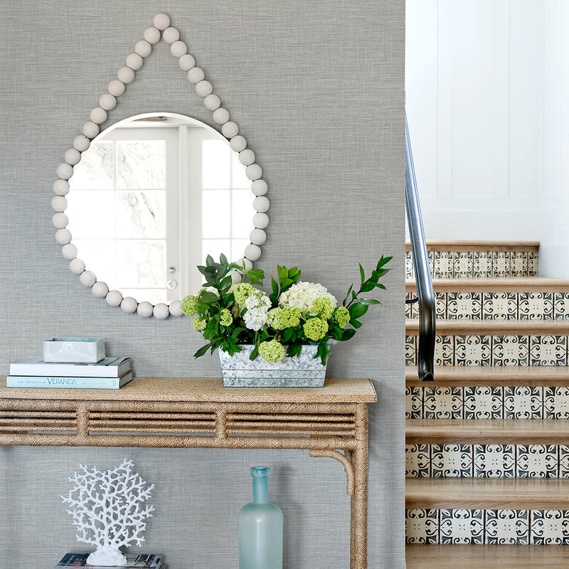 media image for Exhale Woven Texture Wallpaper in Grey from the Pacifica Collection by Brewster Home Fashions 288