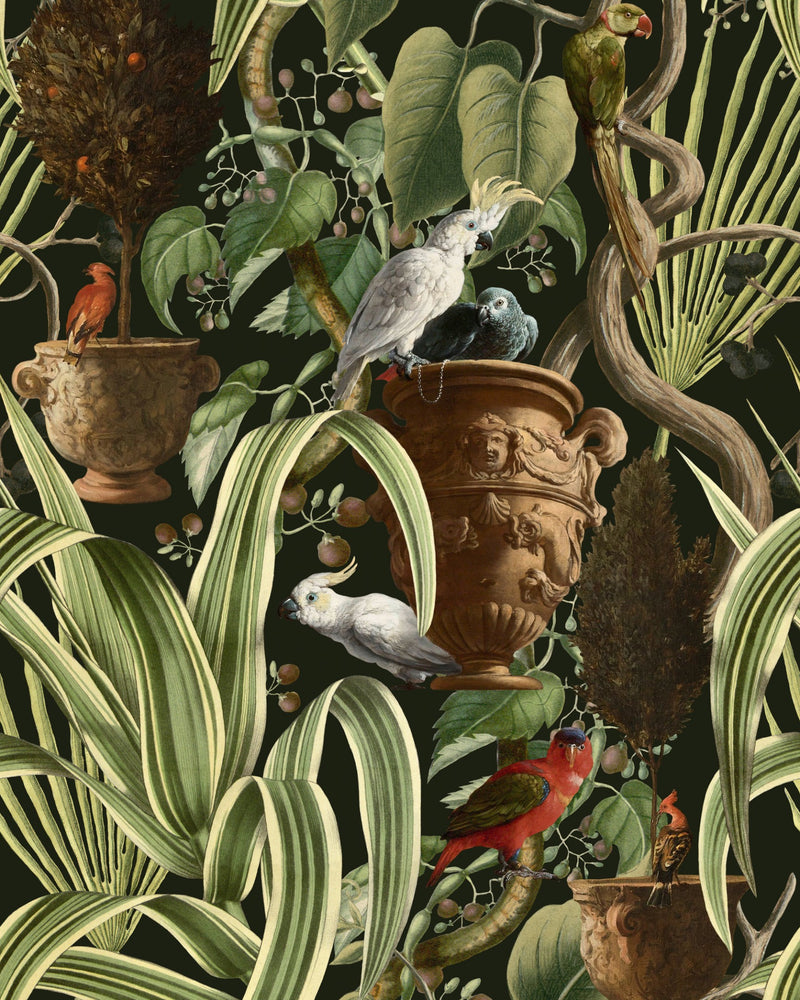 media image for Exotic Menagerie Wallpaper in Dark from the Wallpaper Compendium Collection by Mind the Gap 221