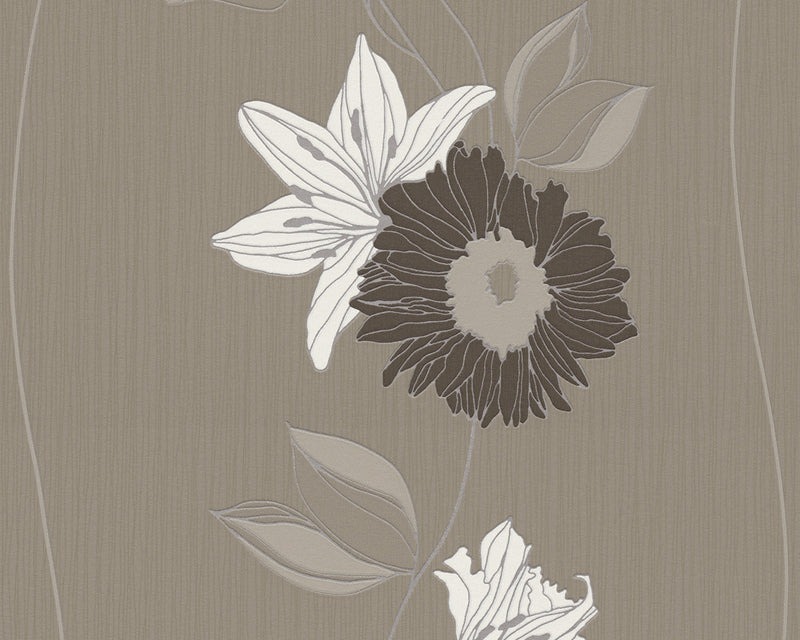 media image for Eyecatcher Floral Wallpaper in Brown design by BD Wall 235