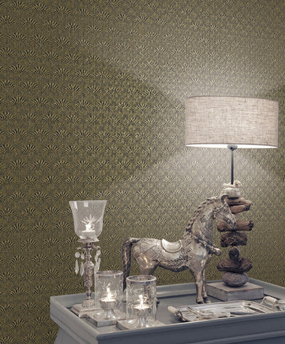 product image for Fan Geometric Wallpaper in Gold 97