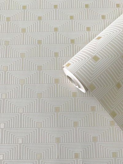 product image for Geo Key Wallpaper in Cream/Gold 89