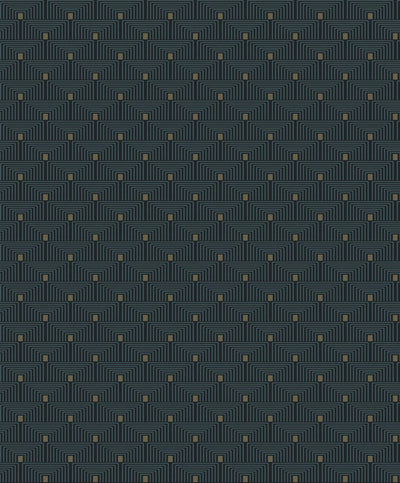 product image for Geo Key Wallpaper in Blue/Gold 54