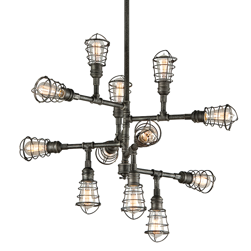 media image for conduit 12lt chandelier large by troy lighting 1 293
