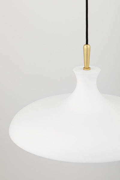 product image for cassidy 1 light large pendant by mitzi h421701l agb wh 3 71