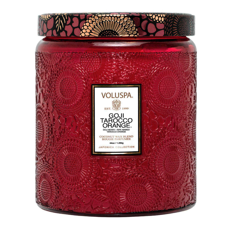 media image for goji tarocco orange luxe jar candle 2 26