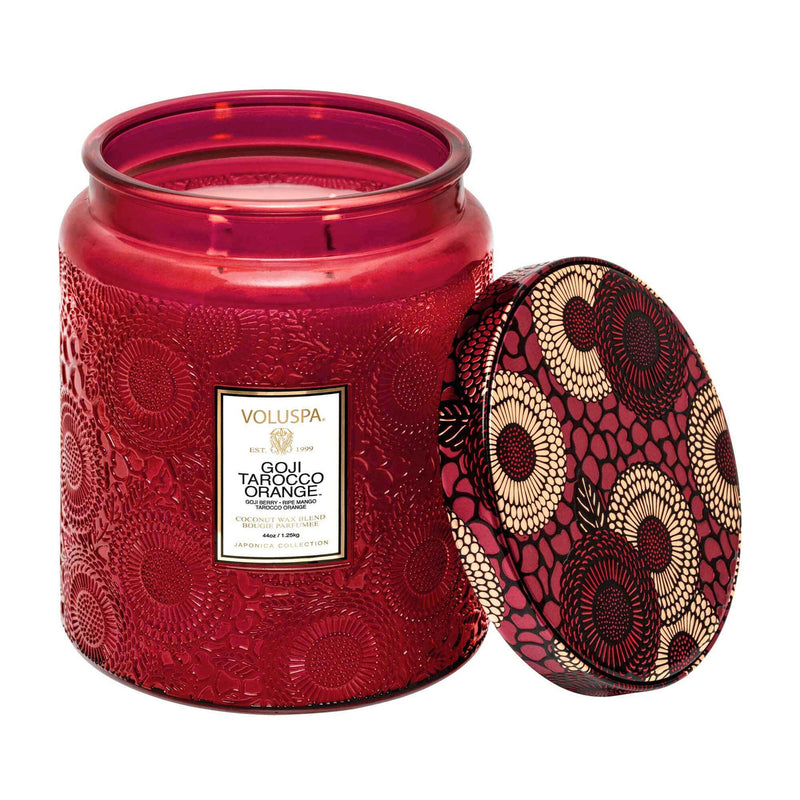 media image for goji tarocco orange luxe jar candle 1 263
