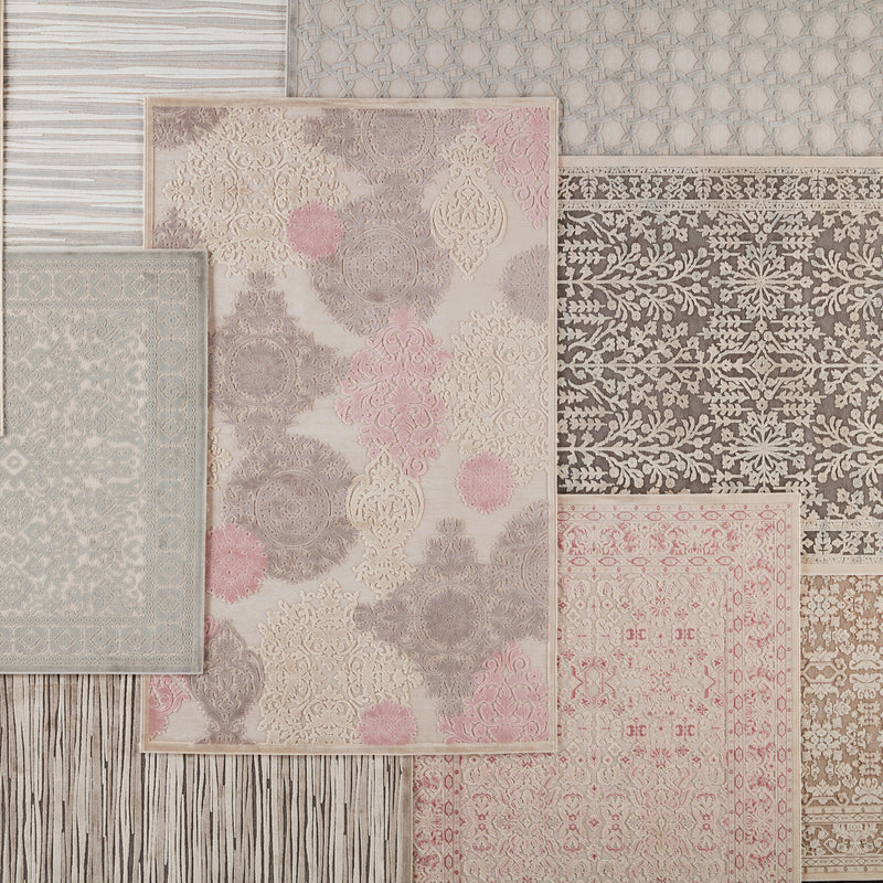 media image for wistful damask rug in whitecap gray silver pink design by jaipur 8 221