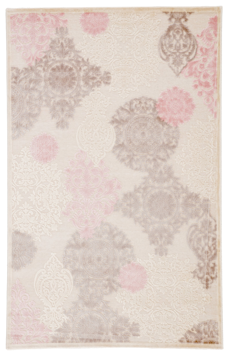 media image for wistful damask rug in whitecap gray silver pink design by jaipur 1 262
