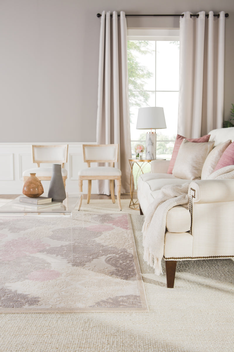 media image for wistful damask rug in whitecap gray silver pink design by jaipur 10 255