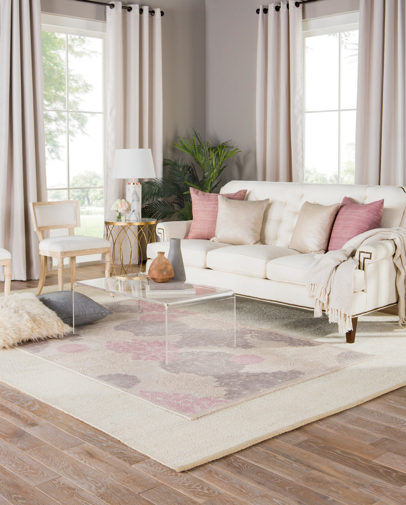 media image for wistful damask rug in whitecap gray silver pink design by jaipur 9 299