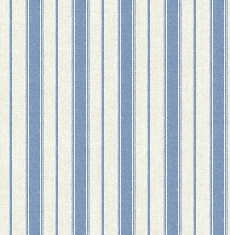 media image for Eliott Linen Stripe Wallpaper in Blue Bell 295