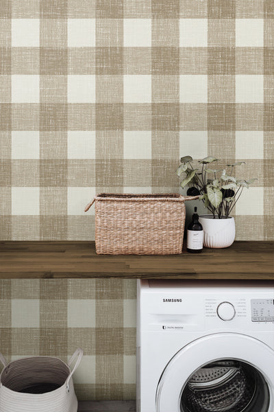 product image for Bebe Gingham Wallpaper in Driftwood 37