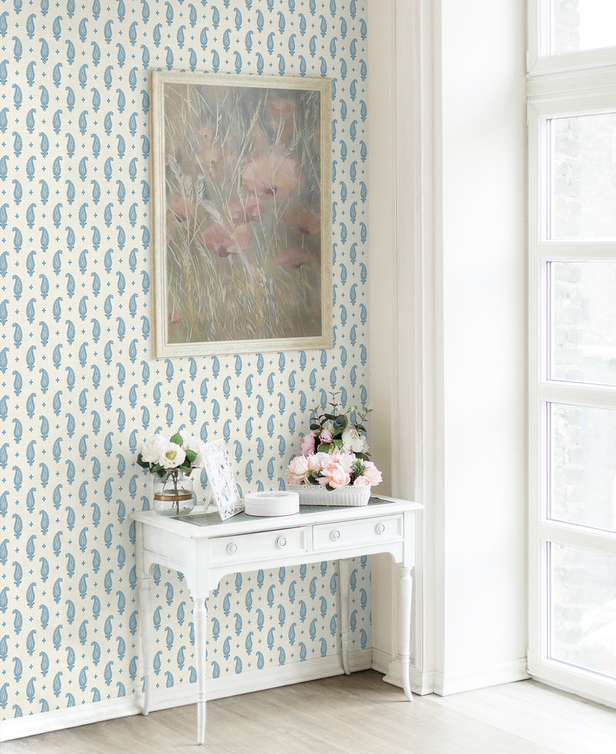 Shop Maia Paisley Wallpaper in Bleu Bisque Burke Decor
