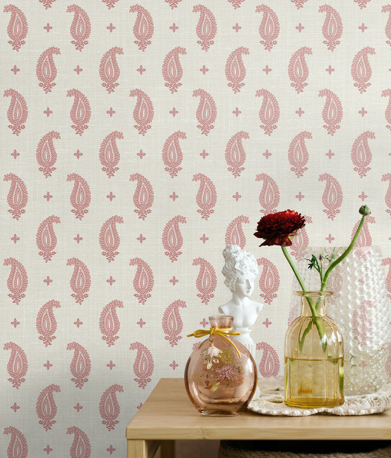media image for Maia Paisley Wallpaper in Rustic Rouge 229