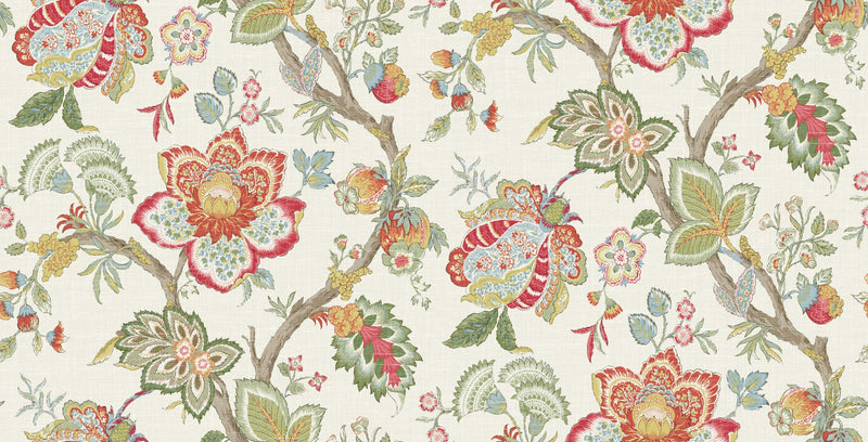 media image for Bernadette Linen Fabric in Pomme & Antique Ruby 229