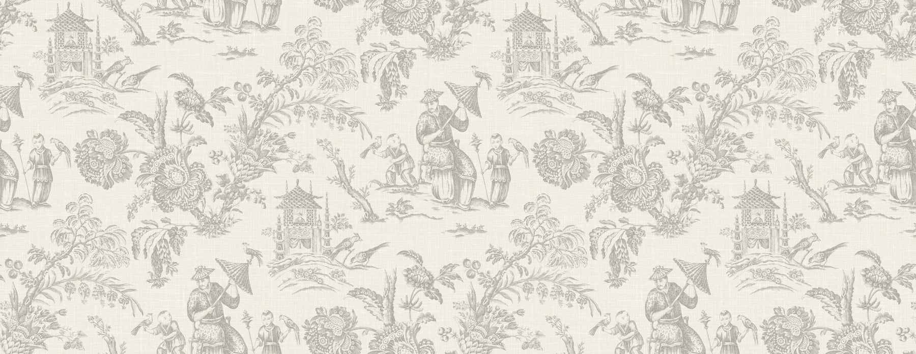 Shop Chinoiserie Linen Fabric in French Grey Burke Decor