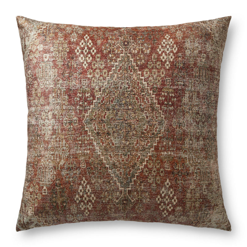media image for Red & Multi Floor Pillow by Loloi 295