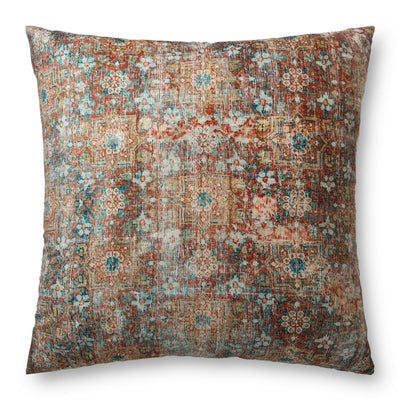 product image of Terracotta & Multi Floor Pillow by Loloi 527