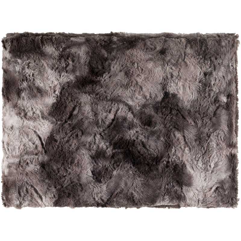 media image for Felina FLA-8000 Faux Fur Throw in Charcoal by Surya 21