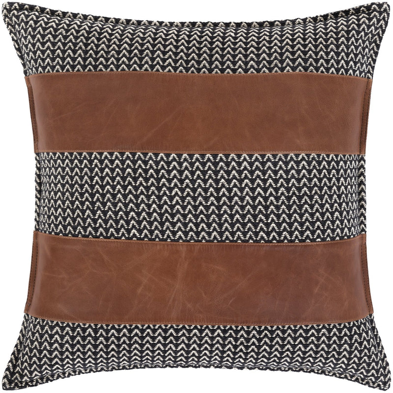 media image for Fiona FNA-001 Woven Pillow in Black & Camel by Surya 217