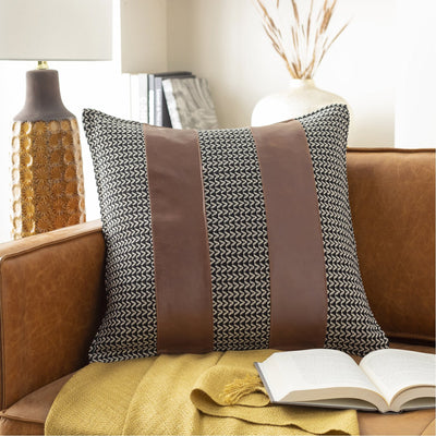 product image for Fiona FNA-001 Woven Pillow in Black & Camel by Surya 30
