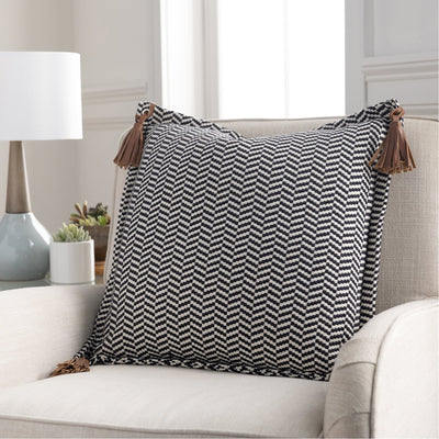 product image for Fiona II FNA-003 Woven Pillow in Black & Beige by Surya 57