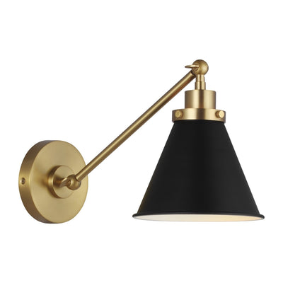 product image for wellfleet single arm cone task sconce by chapman myers cw1121mwtbbs 3 97