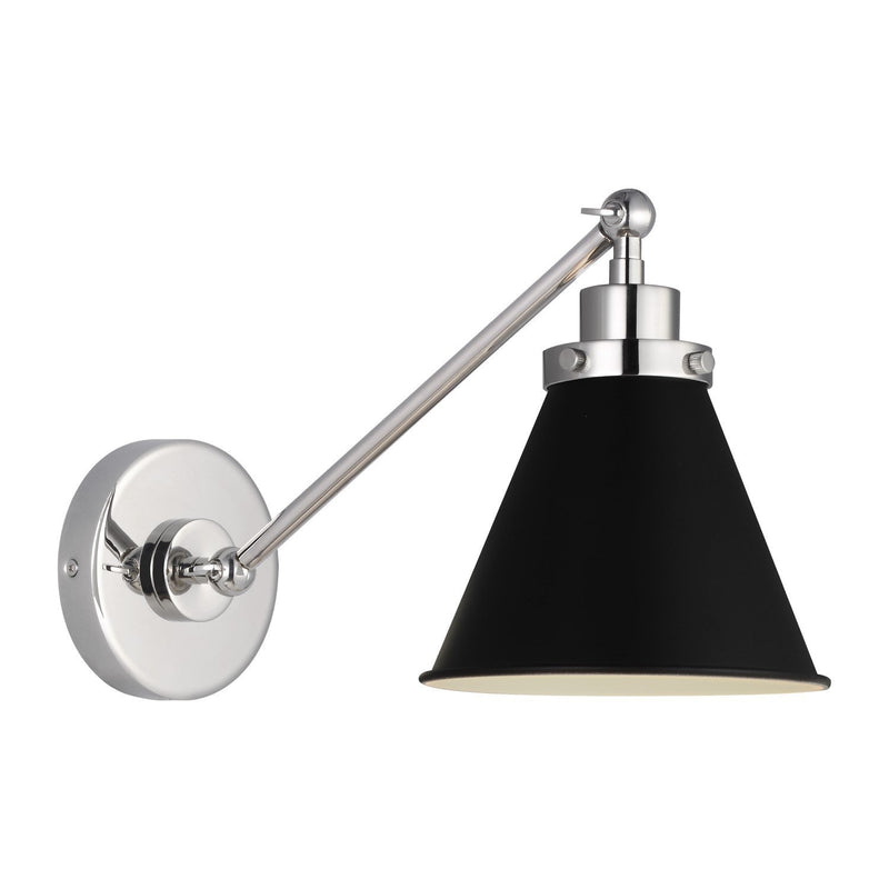 media image for wellfleet single arm cone task sconce by chapman myers cw1121mwtbbs 4 237