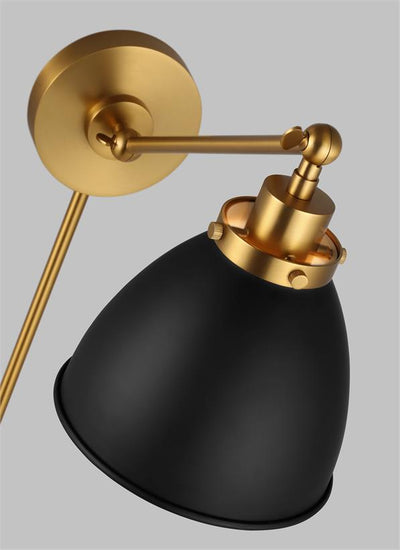 product image for wellfleet single arm dome task sconce by chapman myers cw1131mwtbbs 24 61
