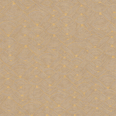 product image for Geo Swirl Motif Wallpaper in Grey/Yellow 97