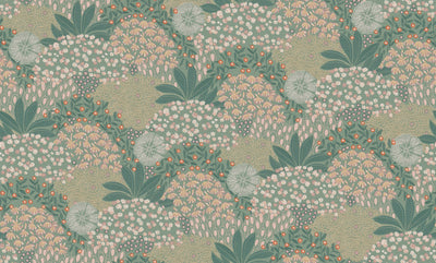 product image for Forest Bloom Motif Wallpaper in Green/Pink 59